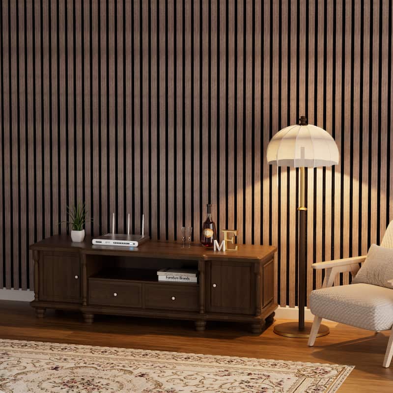 93.5" x 7.9" Wood Slat Acoustic Wall Panels for Ceiling and Wall Decor, 4-Pack (21 sq ft)