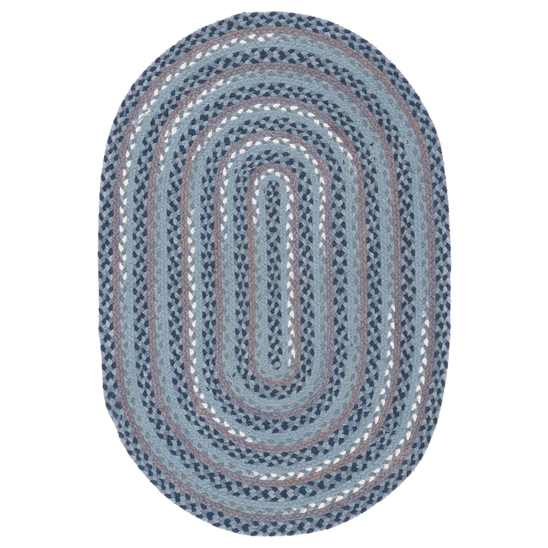 SAFAVIEH Handmade Braided Hisanori Flatweave Cotton Rug - 4' x 6' Oval - Blue/Grey