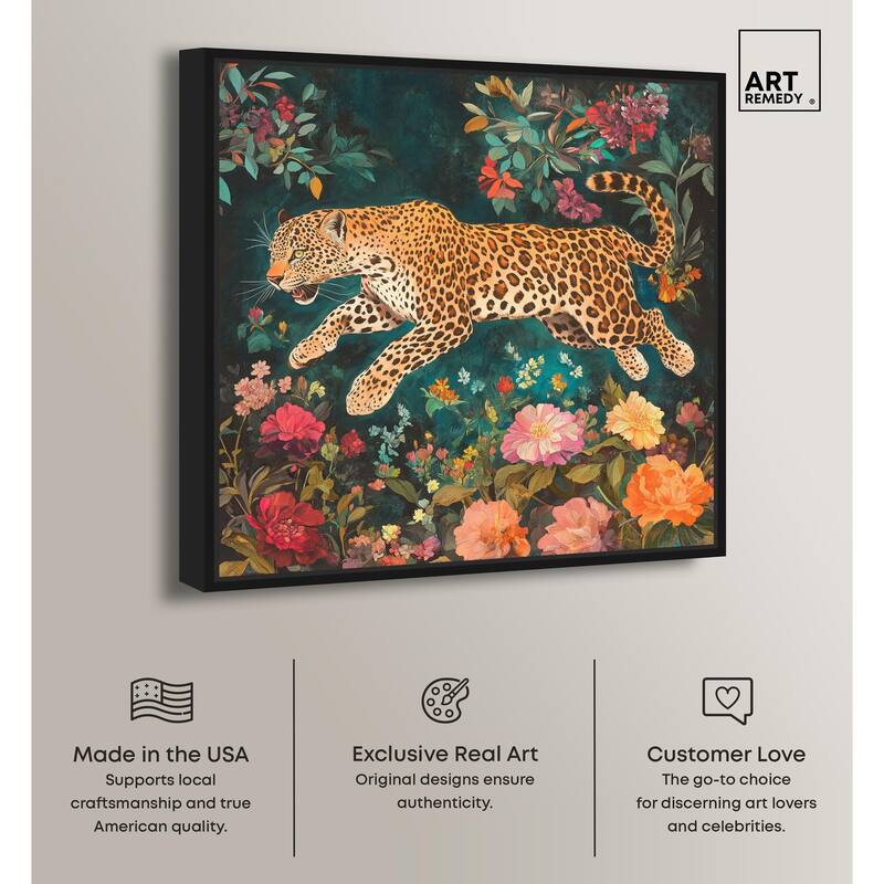 Tigers and Blooms Canvas by Art Remedy