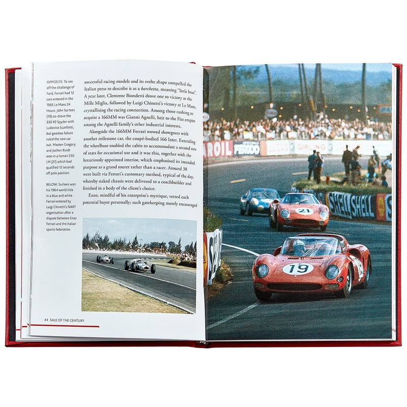 Graphic Image The Story of Ferrari Coffee Table Book, Leather, Red