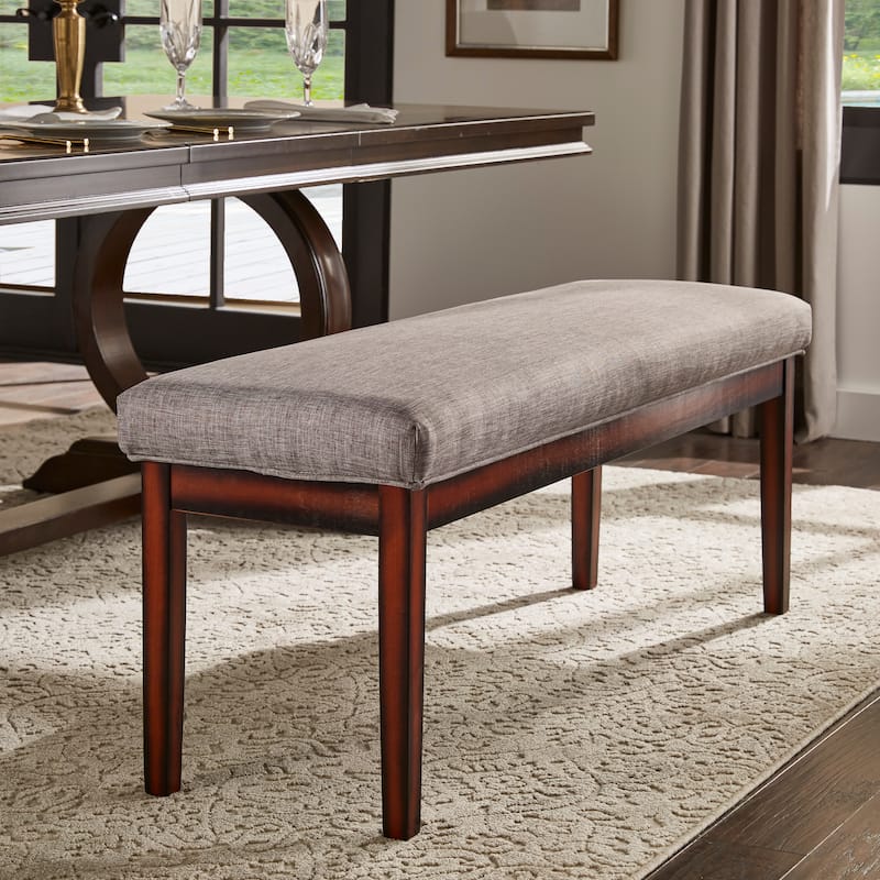 Sylvestra Upholstered Espresso Finish Bench