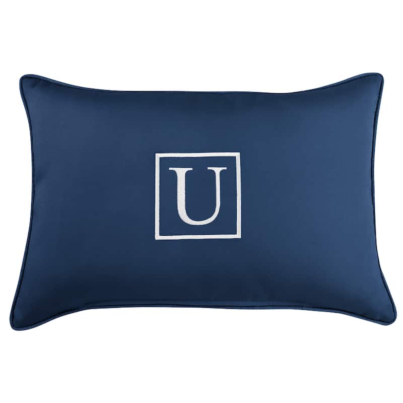Sunbrella Canvas Monogram Indoor/Outdoor 13x20 Corded Pillow (Single)