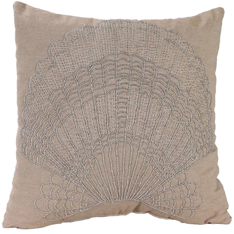 18" x 18" Indoor Throw Pillow - Tan Seashell