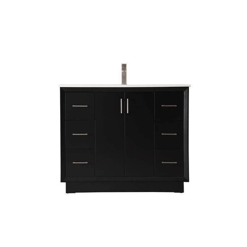 Elegant Lighting VF19642 Hayes 42" Free Standing Single Basin Vanity - Black