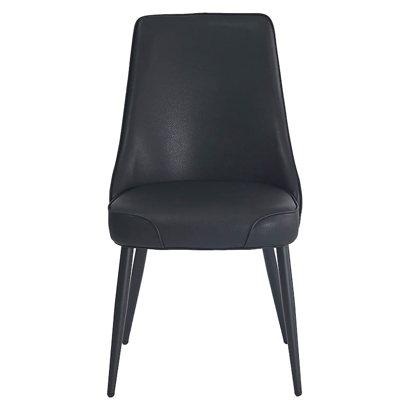 Modern Faux Leather & Metal Dining Chair, Faux Leather, Set of 4