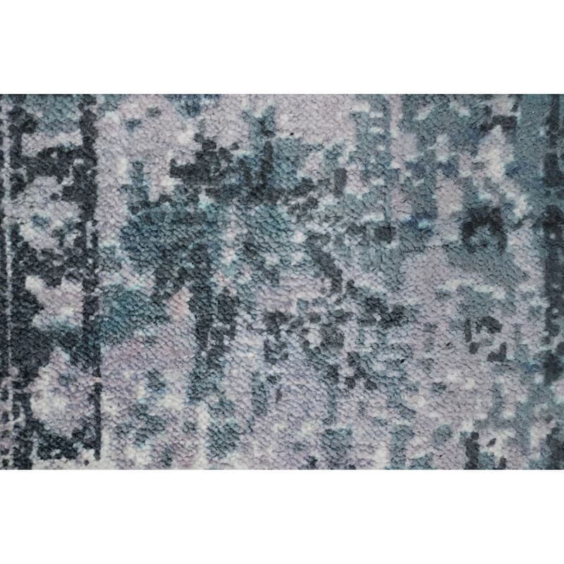 Hand Knotted Oriental Viscose Silk Carpet Transitional All-Over Multi-Colored Oushak Area Rug - 7' 10'' X 5' 7''