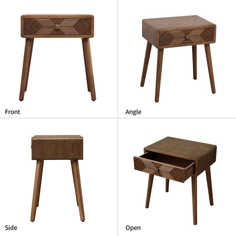 Mid Century Modern Nightstand with Drawer