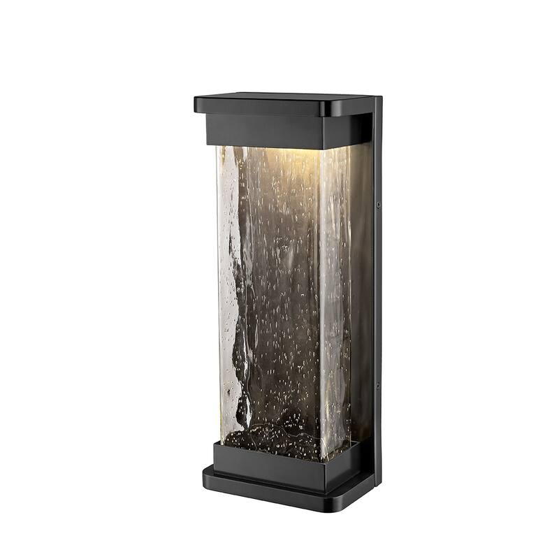 Millennium Lighting Ederle 1 LED Light Outdoor Wall Sconce with Clear Water Seedy Glass Shades