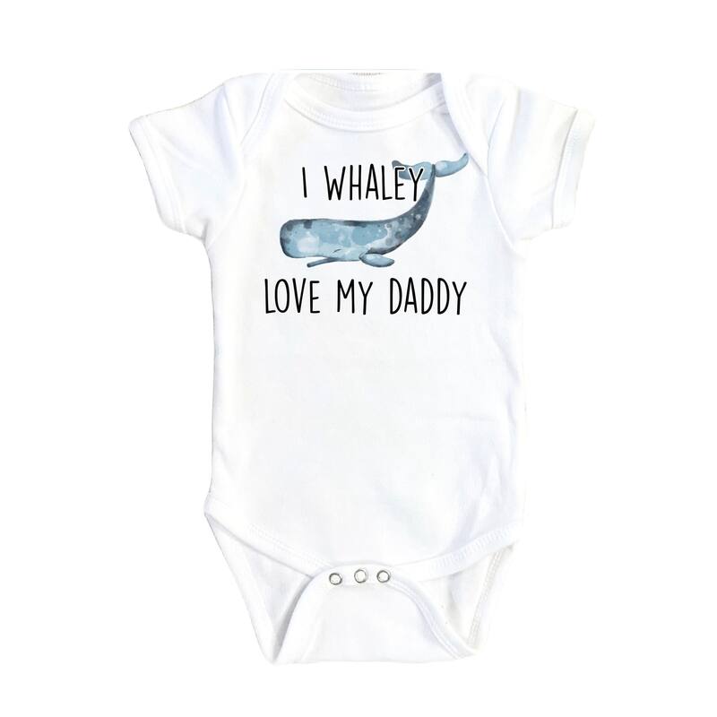 Whale Daddy - Baby Boy Girl Clothes Infant Bodysuit Funny Cute Newborn - White - 0-3M