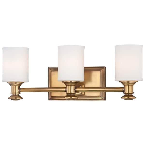 Minka Lavery 5173 3 Light Bathroom Vanity Light with Etched Opal Shade from the Harbour Point Collection - liberty gold
