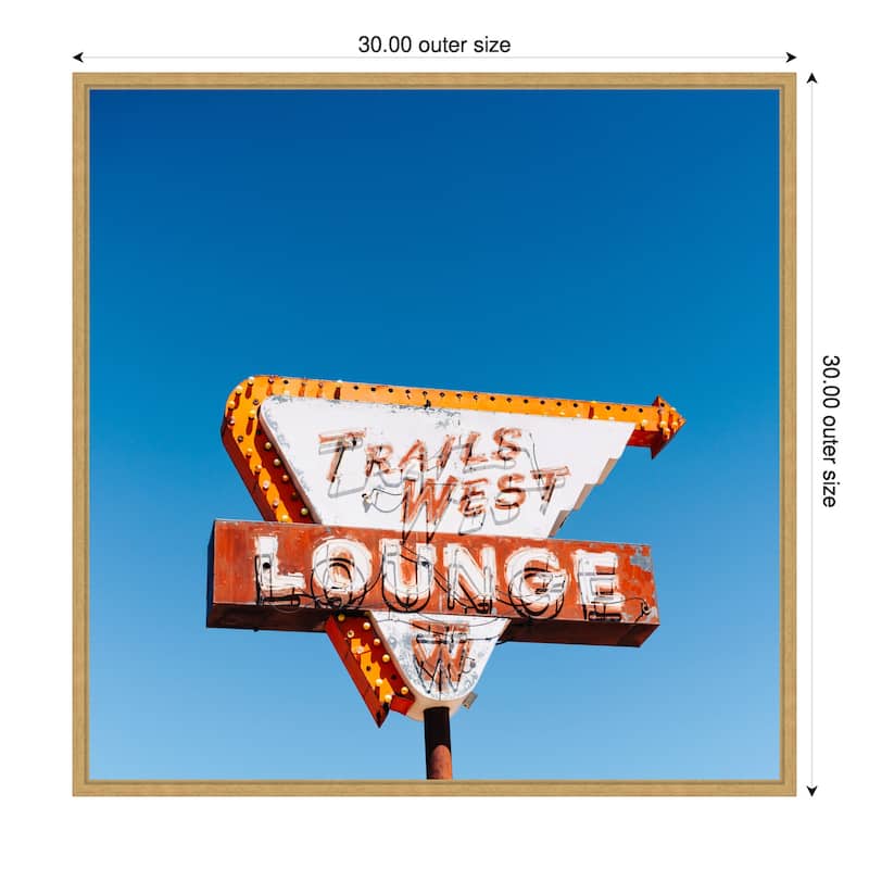 Trails West Lounge by Bethany Young Framed Canvas Wall Art Print - Sylvie Bright Gold - 30 x 30 in