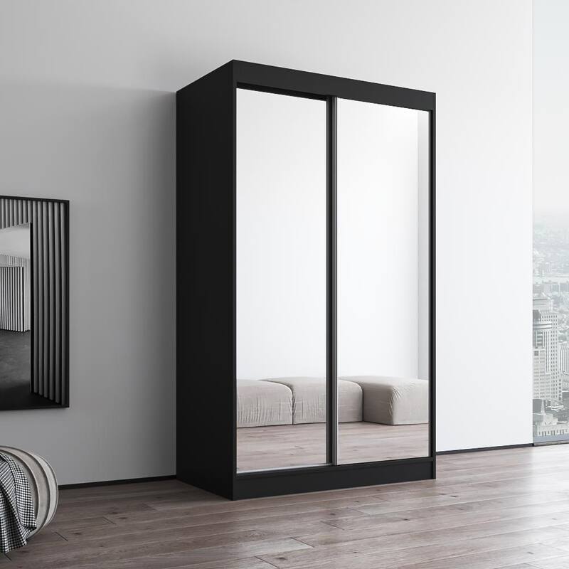 Copper Grove Parasol Modern Glossy Mirrored 2-door Wardrobe Armoire