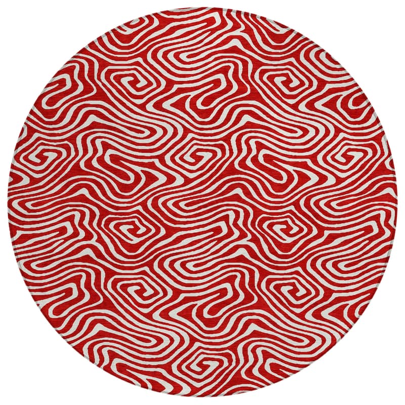 HomeRoots Abstract Transitional Rectangle Outdoor Rug