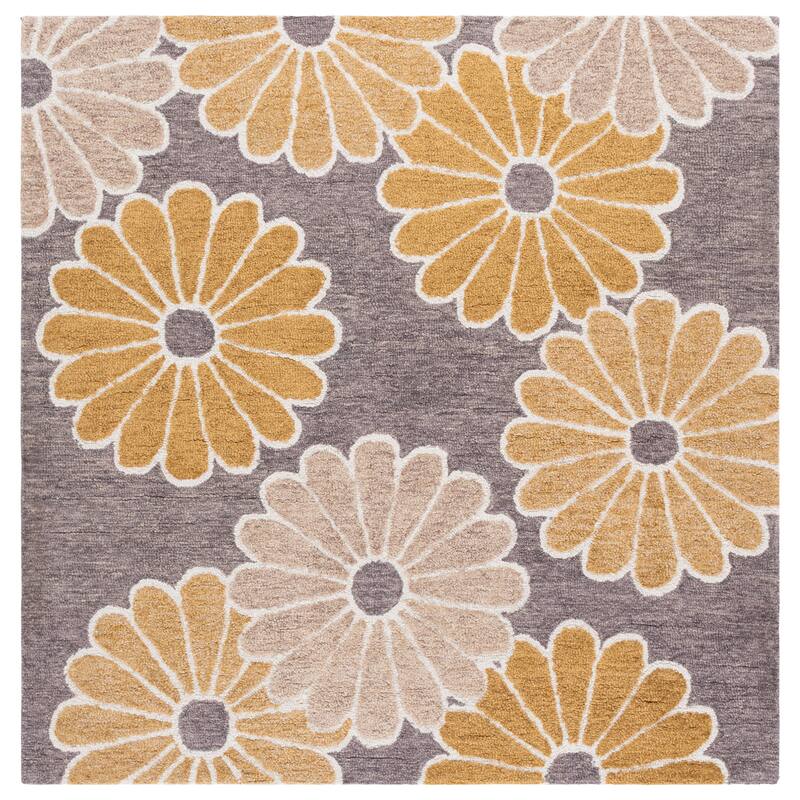 SAFAVIEH Handmade Metro Myfanwy Wool Rug - Dark Grey/Beige - 6' Square