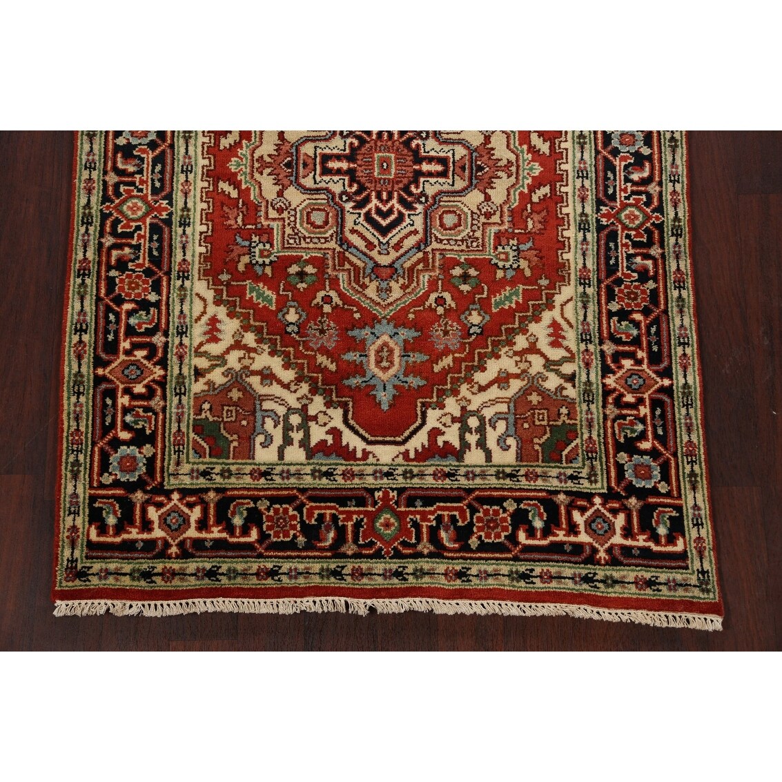 Geometric Heriz Serapi Oriental Staircase Runner Rug Wool Hand Knotted 4 2 X 9 10 On Sale Overstock 31315965