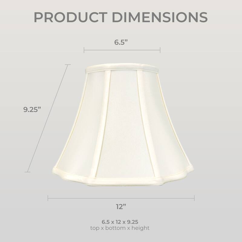 Royal Designs Flare Bottom Outside Corner Scalloped Basic Lamp Shade, Eggshell, 6.5" x 12" x 9.25"