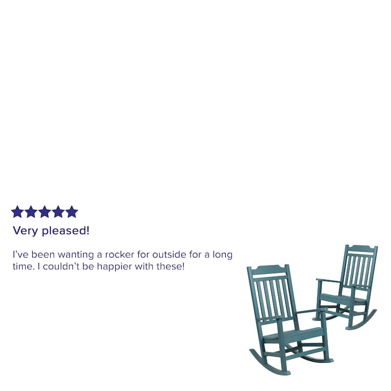 2 Pack All-Weather Faux Wood Rocking Chair - Patio and Yard Furniture