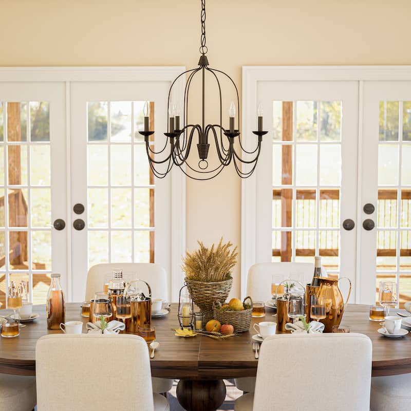 Kenroy Home Pannier 6-Light Chandelier - Oil Rubbed Bronze