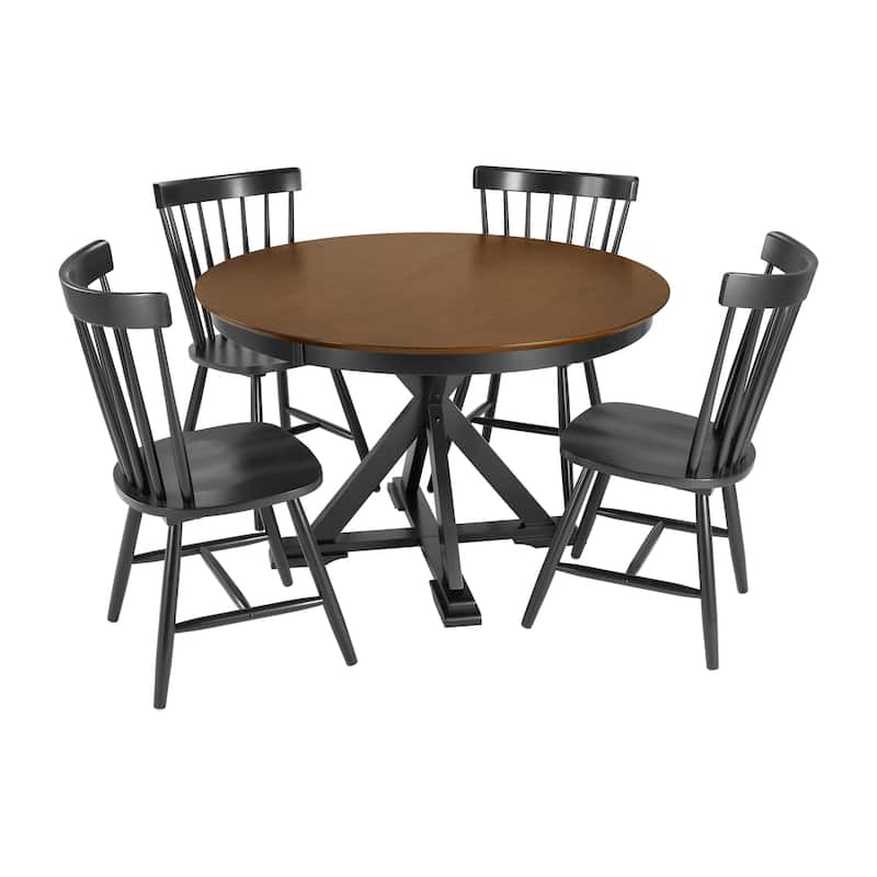 Bush Furniture West End 45W Dining Table with 4 Spindle Dining Chairs