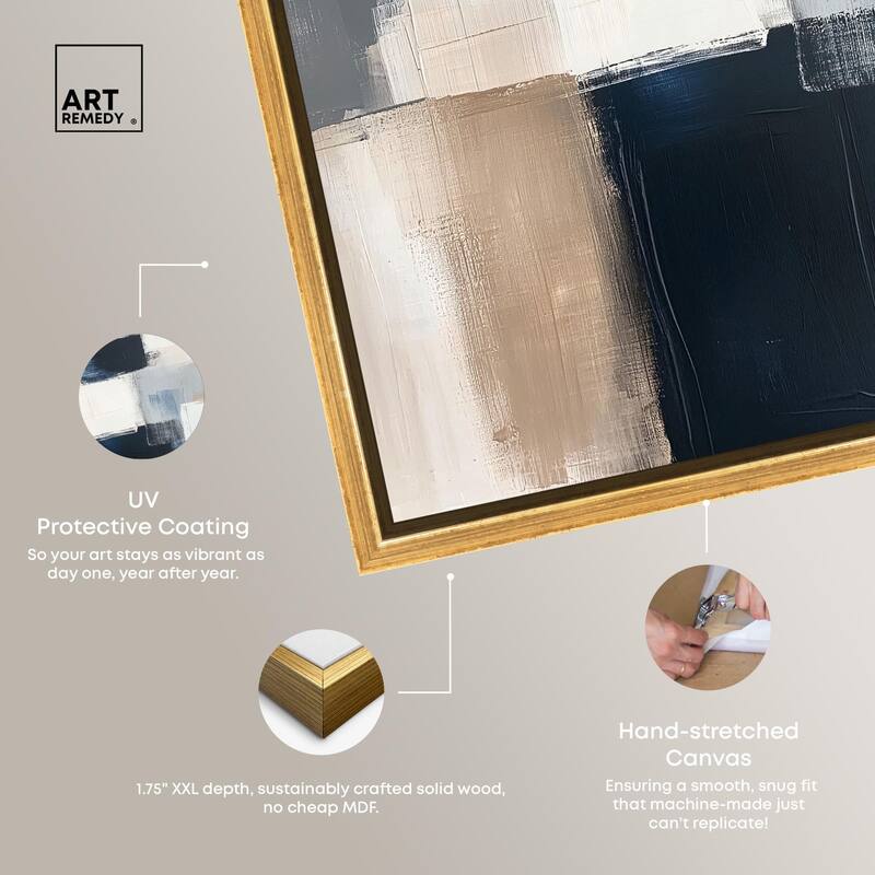 Blue and Tan Abstraction I Canvas by Art Remedy