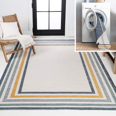 JONATHAN Y Reversible Calypso Classic Coastal Mitred Stripe Machine-Washable Indoor/Outdoor Area Rug