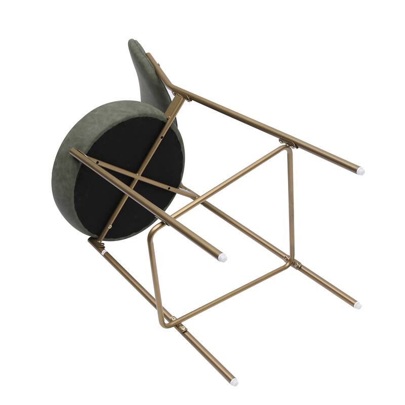 GDFStudio - Lunara Modern Velvet Upholstered Bar Height Bar Stool with Gold Metal Legs, Backrest & Footrest, Set of 2 - 41.34"H