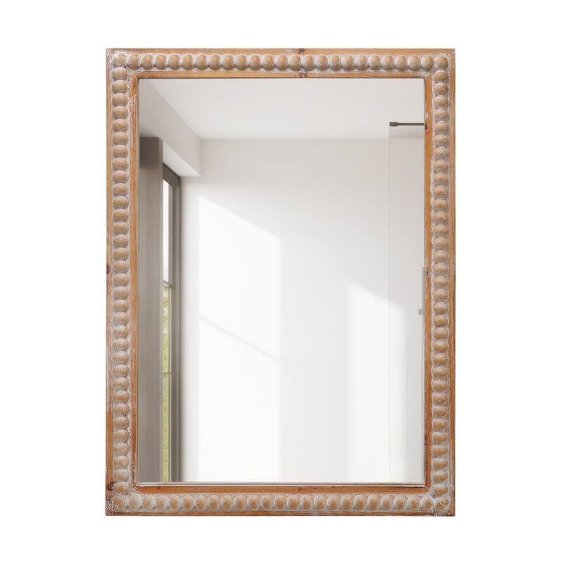 GDF Studio - Elara Wood Framed Beaded Wall Mirror