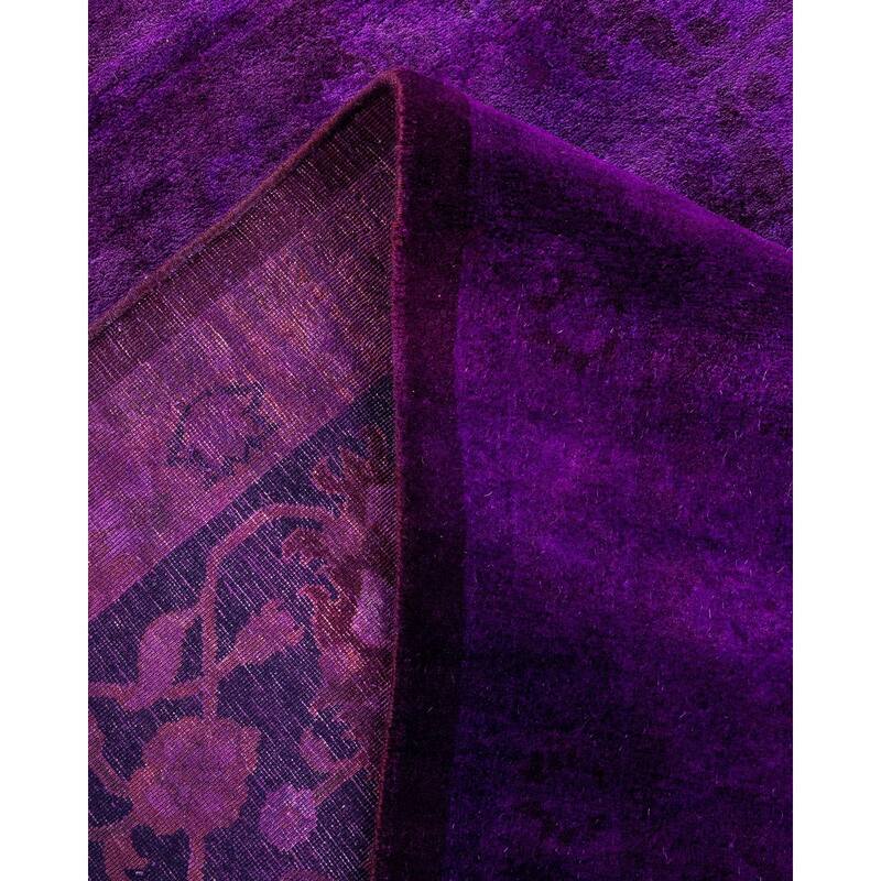 Fine Vibrance One-of-a-Kind Hand-Knotted Area Rug - Purple, 8' 2" x 10' 6" - 8' 2" x 10' 6"