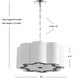 preview thumbnail 11 of 10, JONATHAN Y Gabrielle 4-Light 20" Adjustable Scalloped Shade Metal LED Pendant, Chrome/White