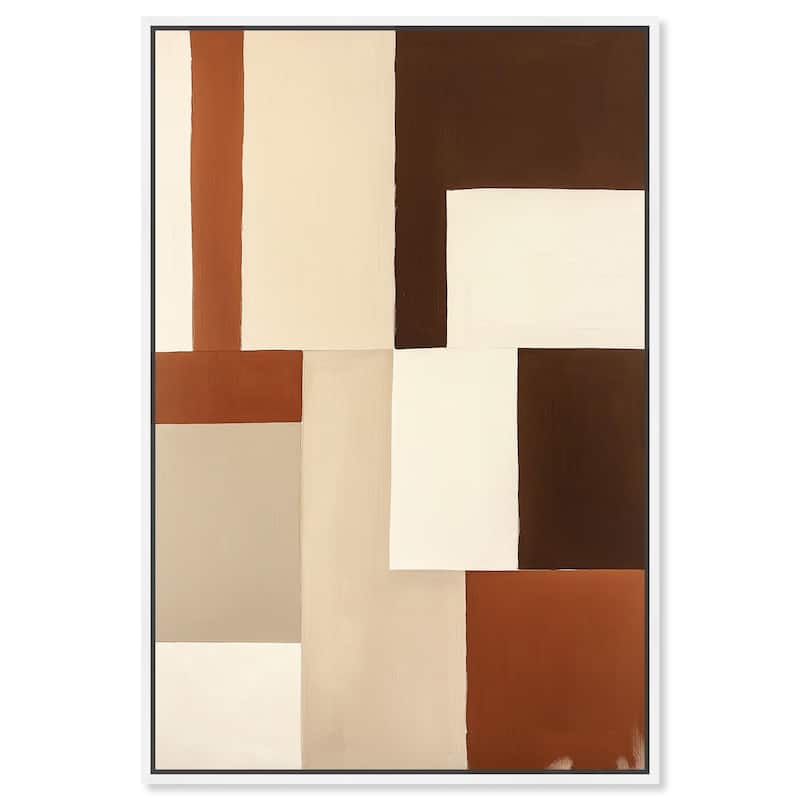 Tonal Grid I Canvas by Art Remedy - White - 24" x 36"