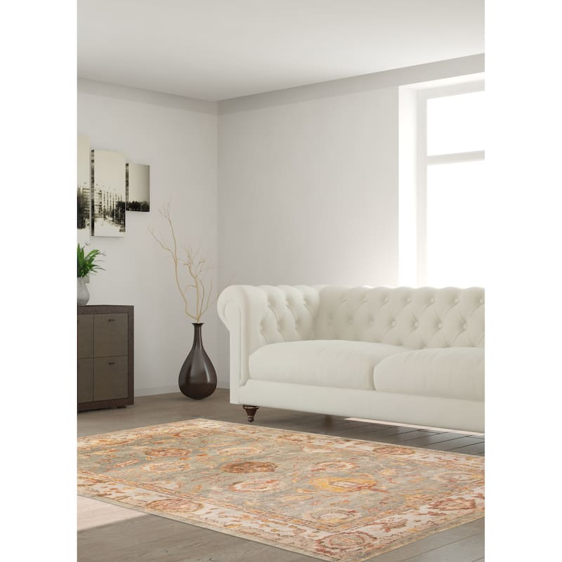ECARPETGALLERY Hand-knotted Jules Serapi Grey Wool Rug - 5'10 x 8'11