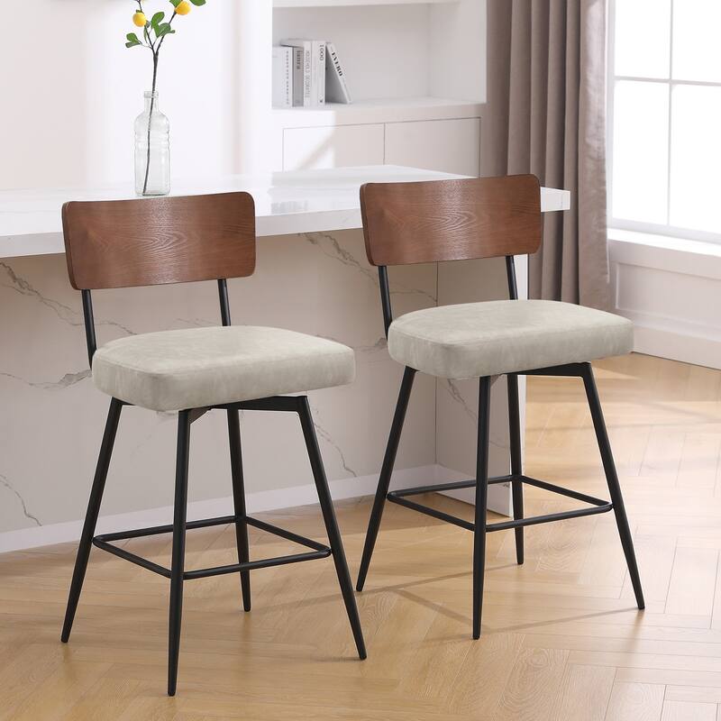 26"/ 29" Faux Leather Swivel Counter/ Bar Stools Set of 2/3