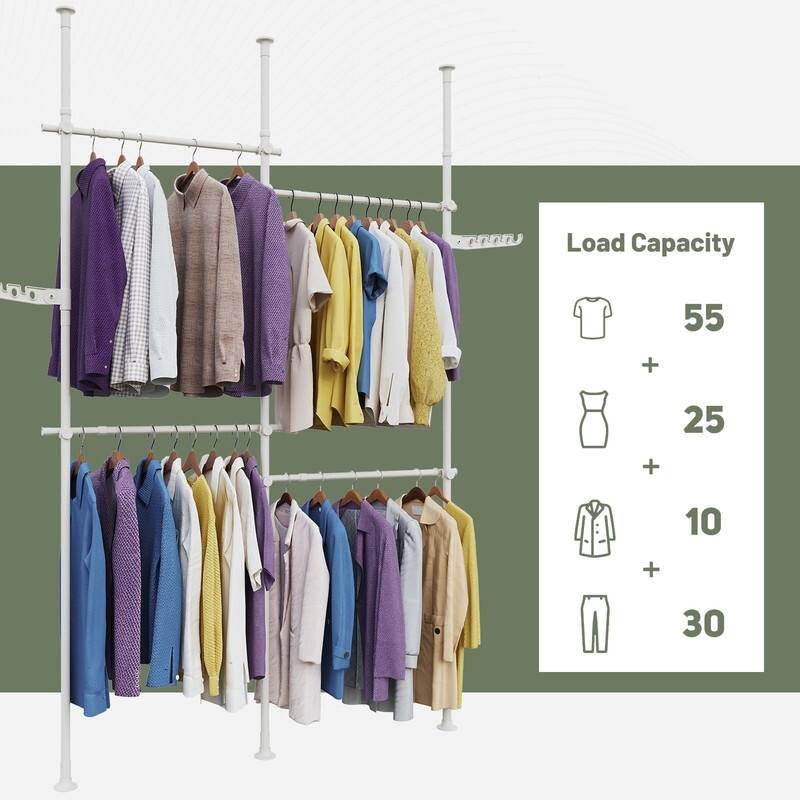 Metal Adjustable Height Clothing Hanging Rack