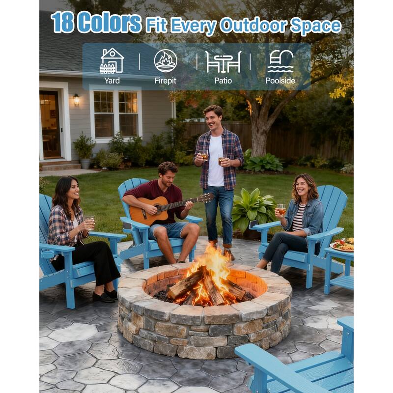 WINSOON All Weather HIPS Outdoor Plastic Adirondack Chairs