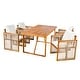 preview thumbnail 9 of 39, Christopher Knight Home - Modern Outdoor Acacia Wood Dining Set with Cushions and Handwoven Rope Chairs