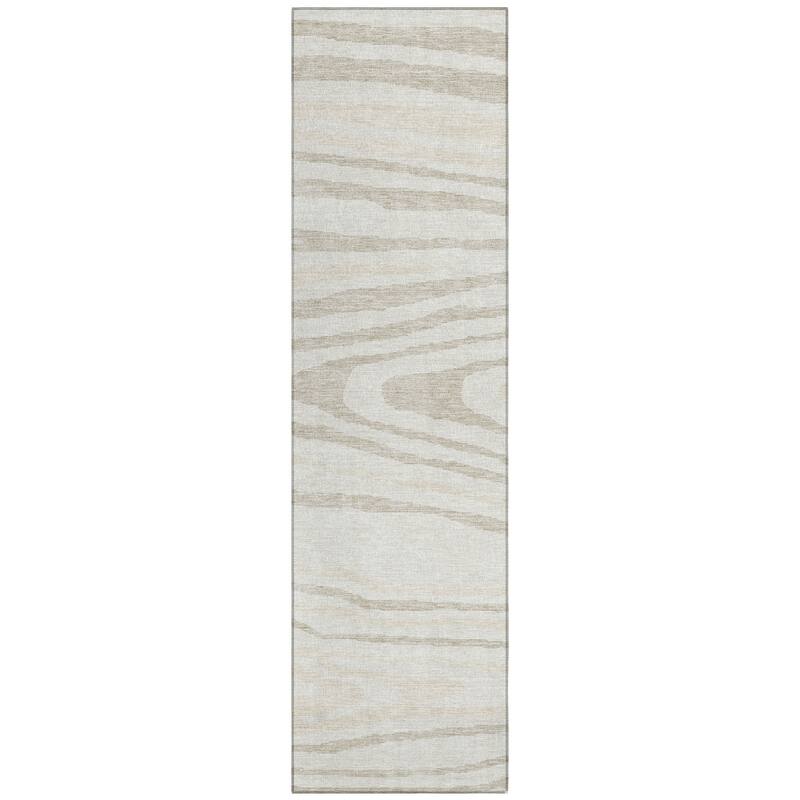 Machine Washable Indoor/ Outdoor Abstract Illusion Chantille Rug