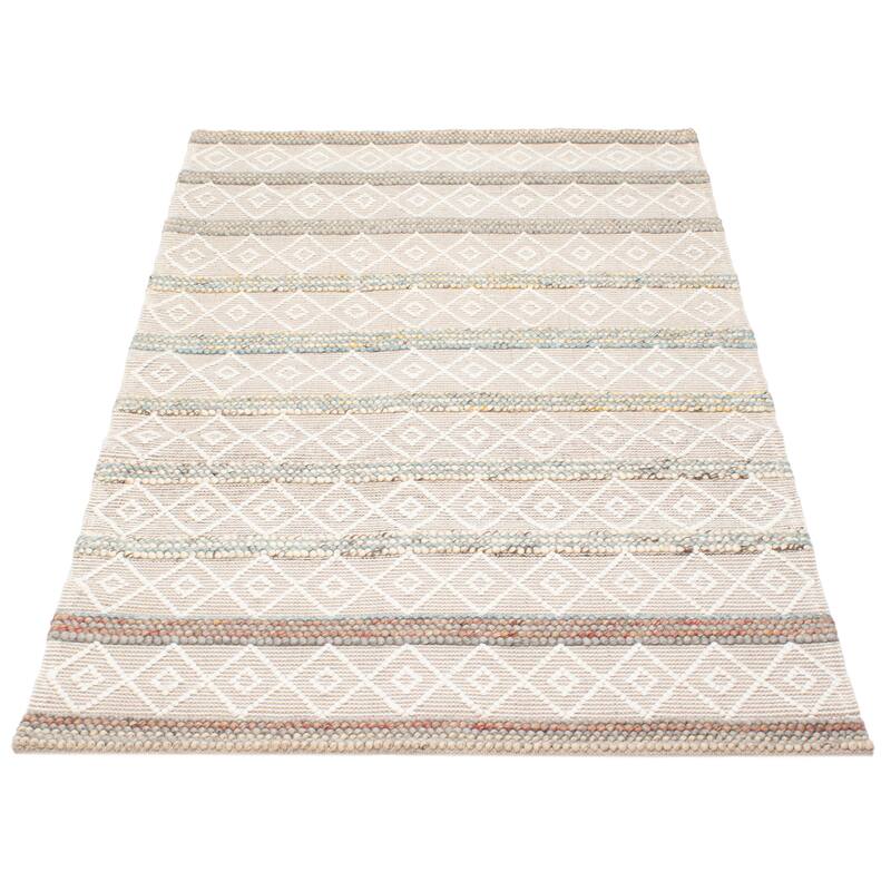 ECARPETGALLERY Braid weave Sienna Khaki Wool Rug - 5'0 x 8'2