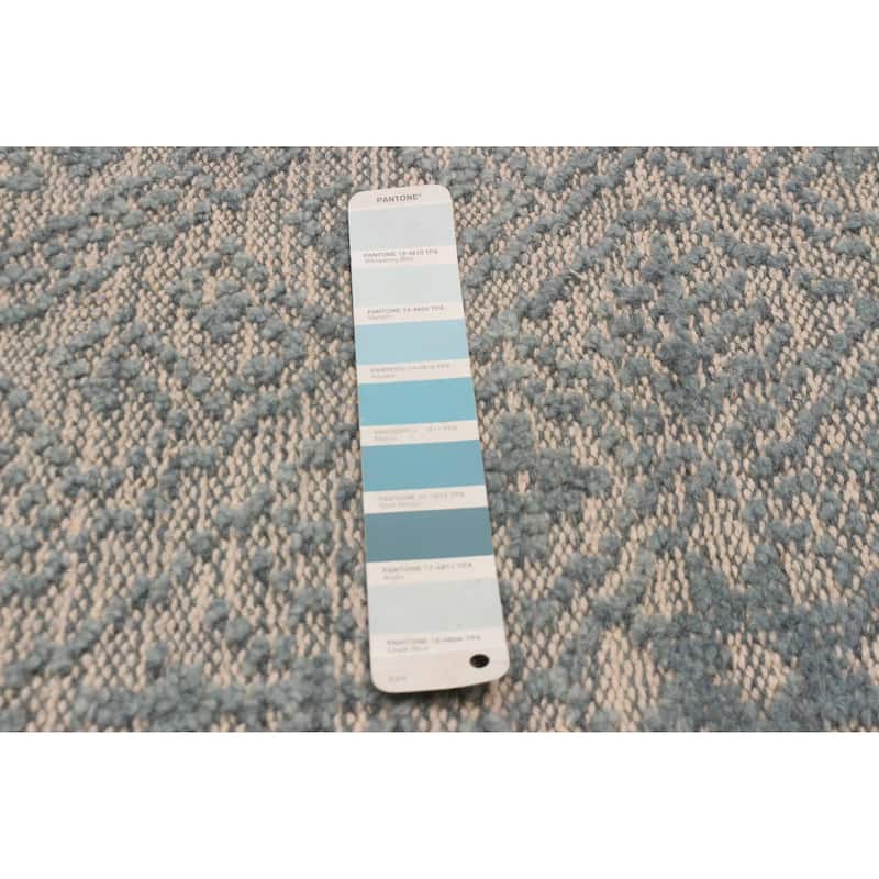 ECARPETGALLERY Hand-knotted Tangier Light Blue Wool Rug - 7'8 x 9'8