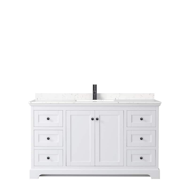 Avery 60 Inch Single Vanity, Cultured Marble Top