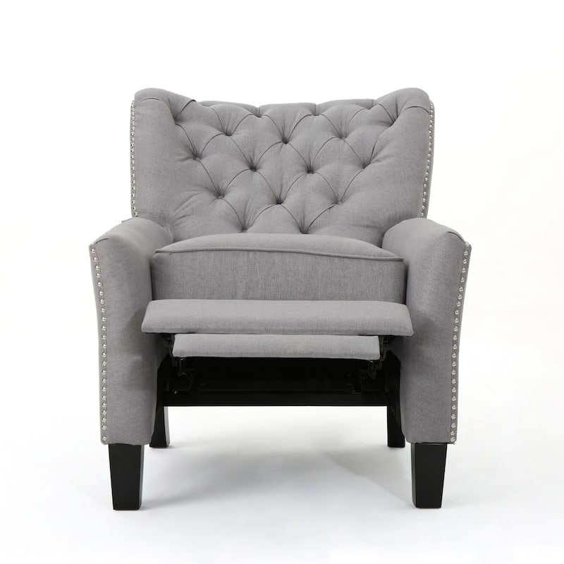 Roomfitters Modern Fabric Push Back Recliner, Comfortable Lounge Chair for Living Room, Bedroom
