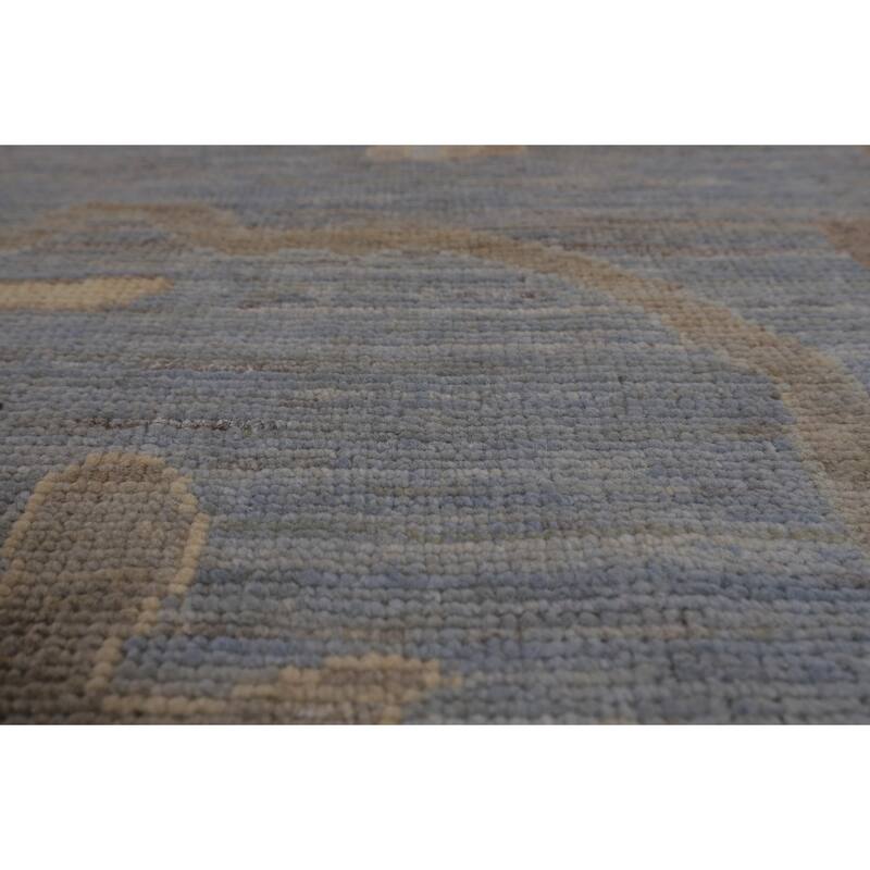 Blues & Grays Oushak Turkish Large Rug Handmade Wool Carpet - 10'1"x 13'11"