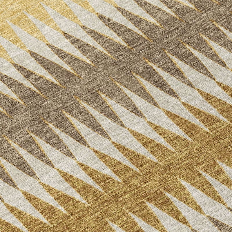 Chocolate And Ivory Striped Washable Indoor Outdoor Area Rug - 3' x 5'