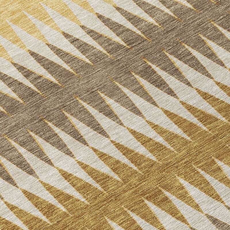 Chocolate And Ivory Striped Washable Indoor Outdoor Area Rug - 5' X 8'