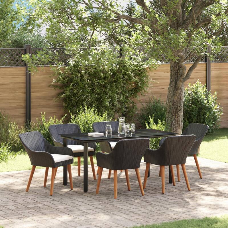 Modern Dining Table for Home Use - Black63.0 x 31.5 x 29.1 square table legs 6chair