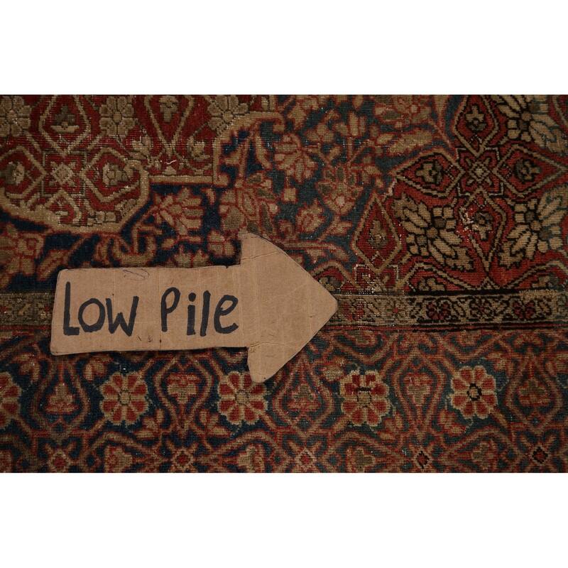 Pre-1900 Antique Kashan Mohtasham Persian Rug Handmade Wool Carpet - 4'4" x 6'5"