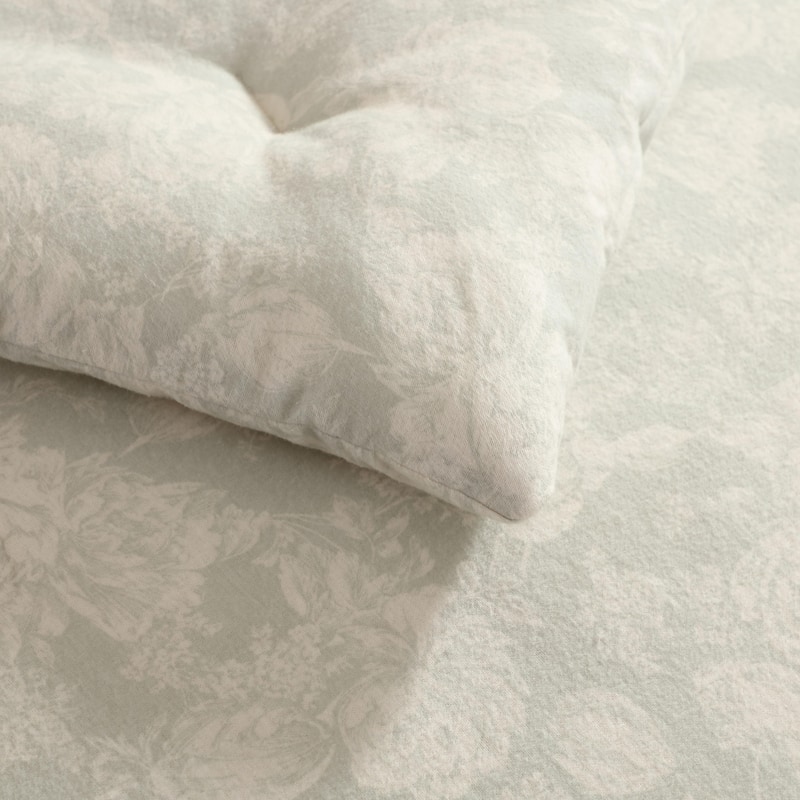 Laura Ashley Meredith Cotton Flannel Grey Comforter Set