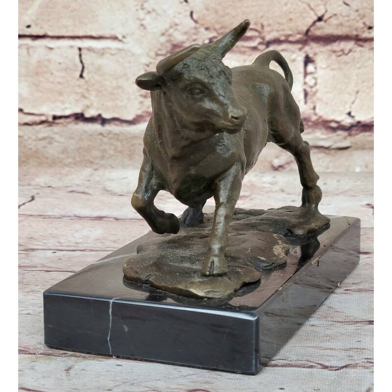 Hot Cast Bronze Trotting Spanish Bull Bronze Sculpture Statue Original Art