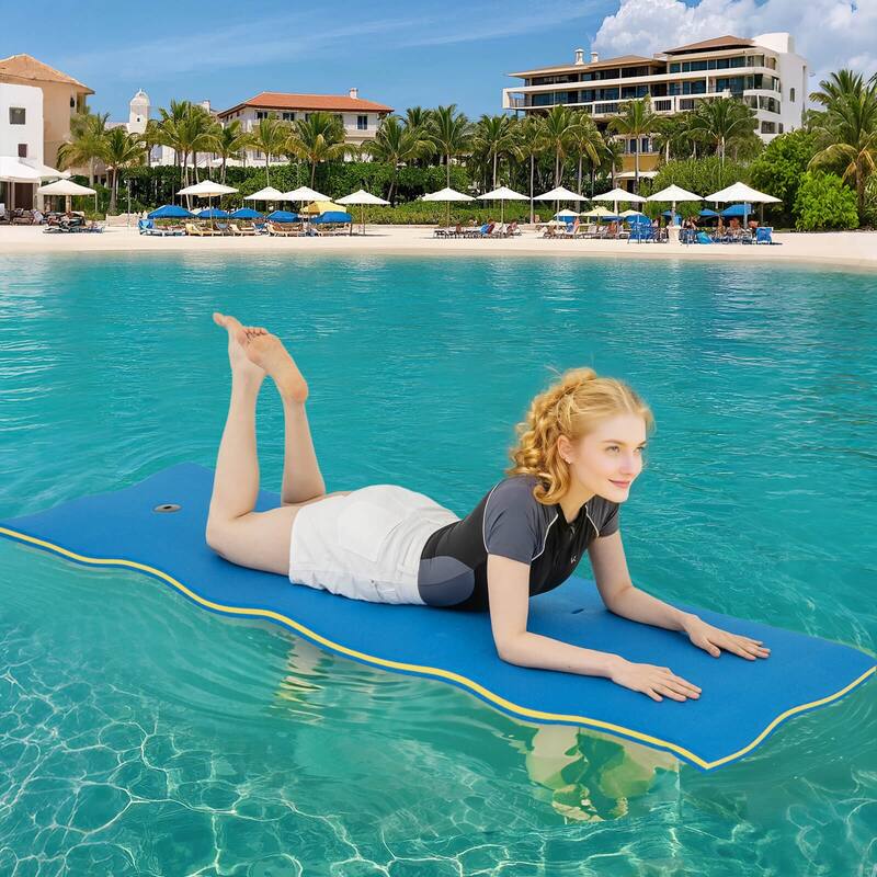 Costway 3-Layer Tear-Resistant Foam Floating Pad Island Water Sports