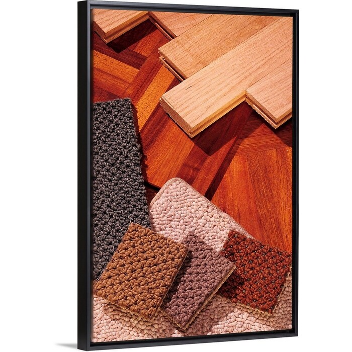 Assorted Carpet And Wood Flooring Samples Black Float Frame Canvas Art Overstock 25524308