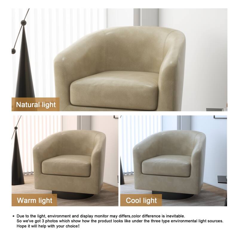 Modern 360°Swivel Accent Chairs Barrel Armchairs